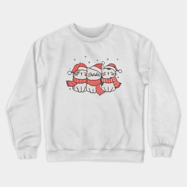 Christmas Cats Crewneck Sweatshirt by  El-Aal